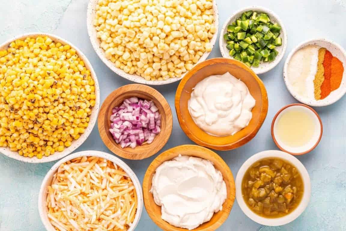 Ingredients for crockpot corn dip