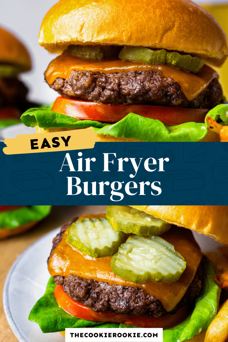 easy air fryer burgers pin