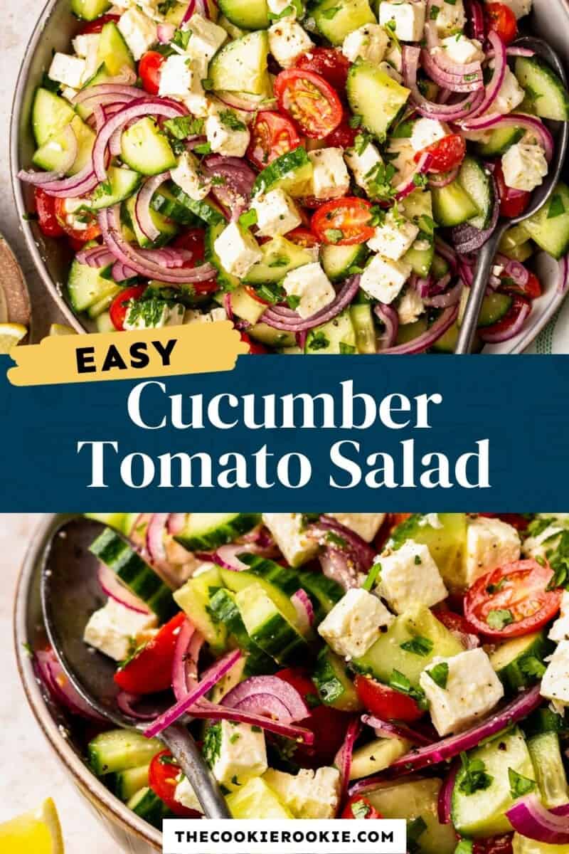 easy cucumber tomato salad pin