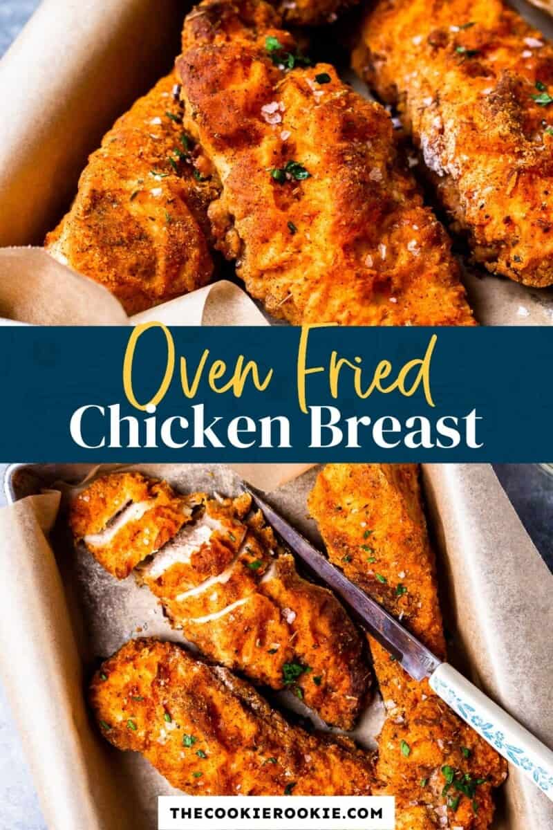 oven fried chicken breast pin