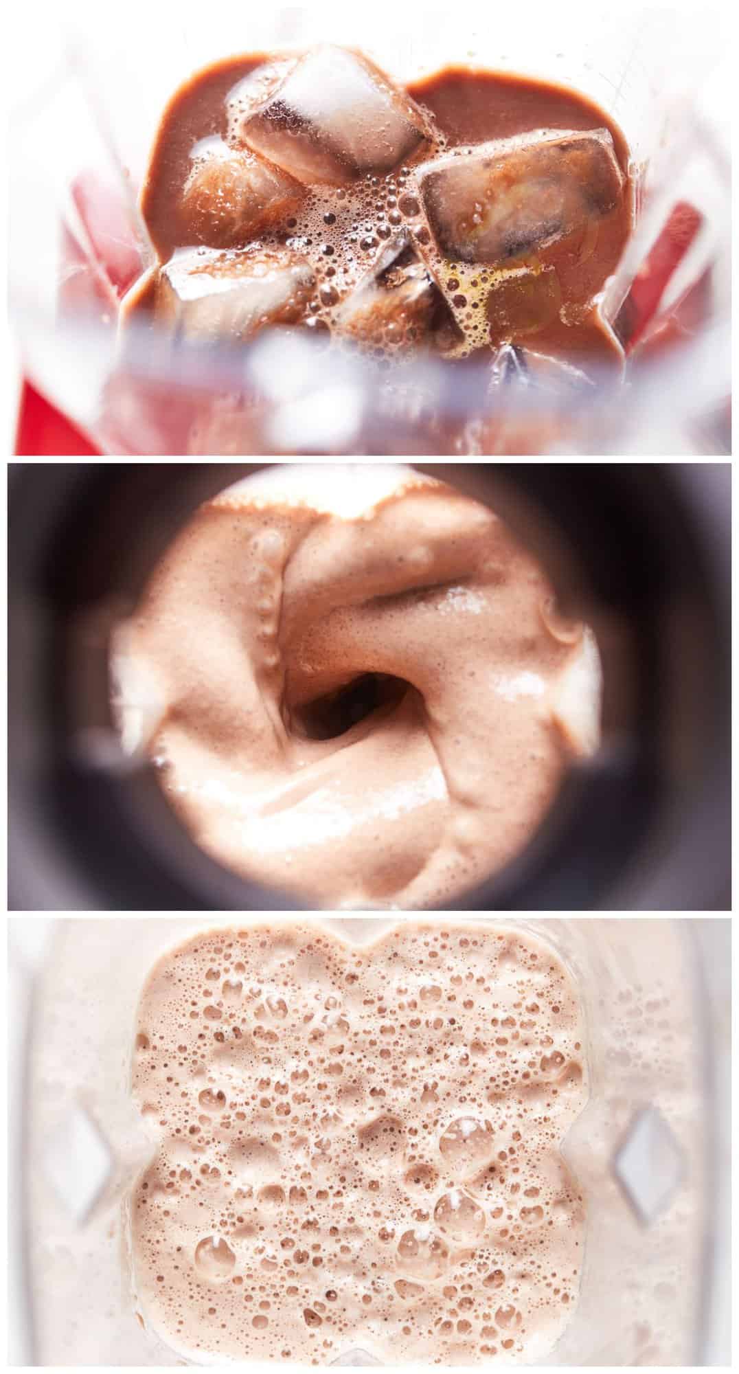 how to make frozen hot chocolate step by step photo collage