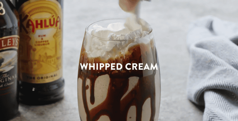 topping the mudslide with whipped cream