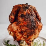 beer can chicken on a plate