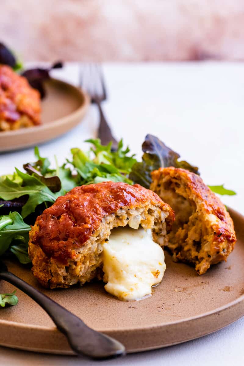 cheesy turkey meatloaf on a plate