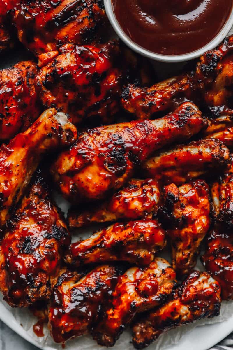 close up on grilled barbecue chicken