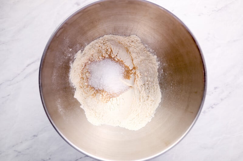 dry ingredients in a mixing bowl