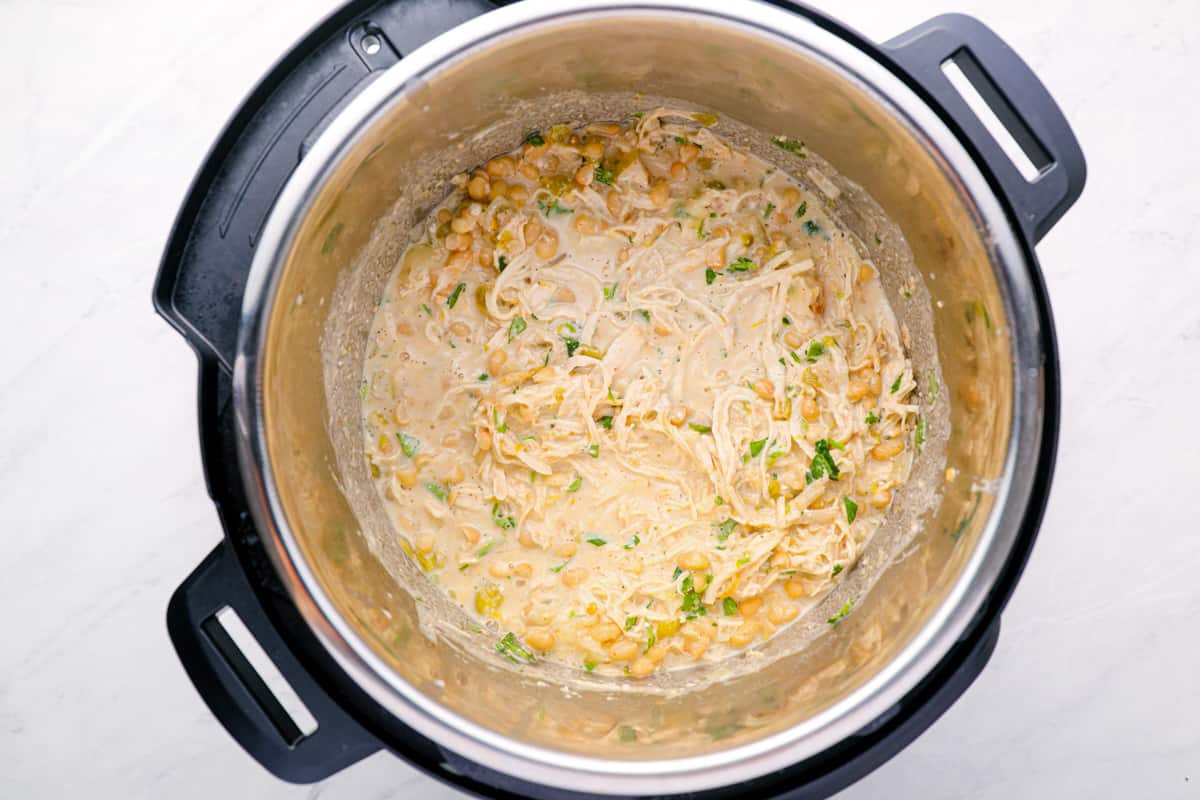 Instant pot white chicken chili in an instant pot. - 9