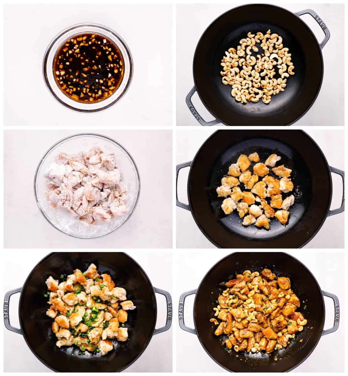 step by step photos for how to make cashew chicken.