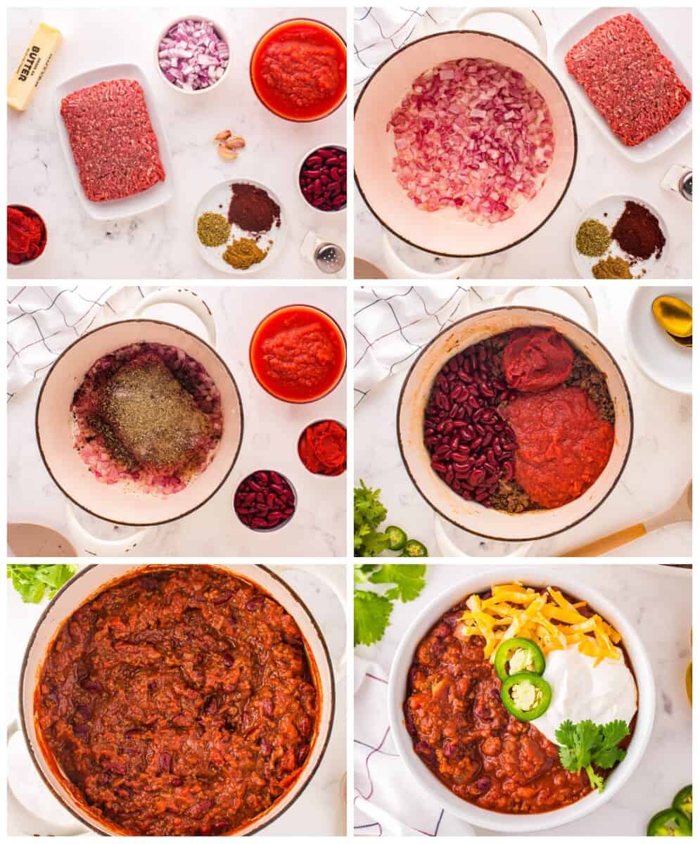 step by step photos for how to make chili con carne.