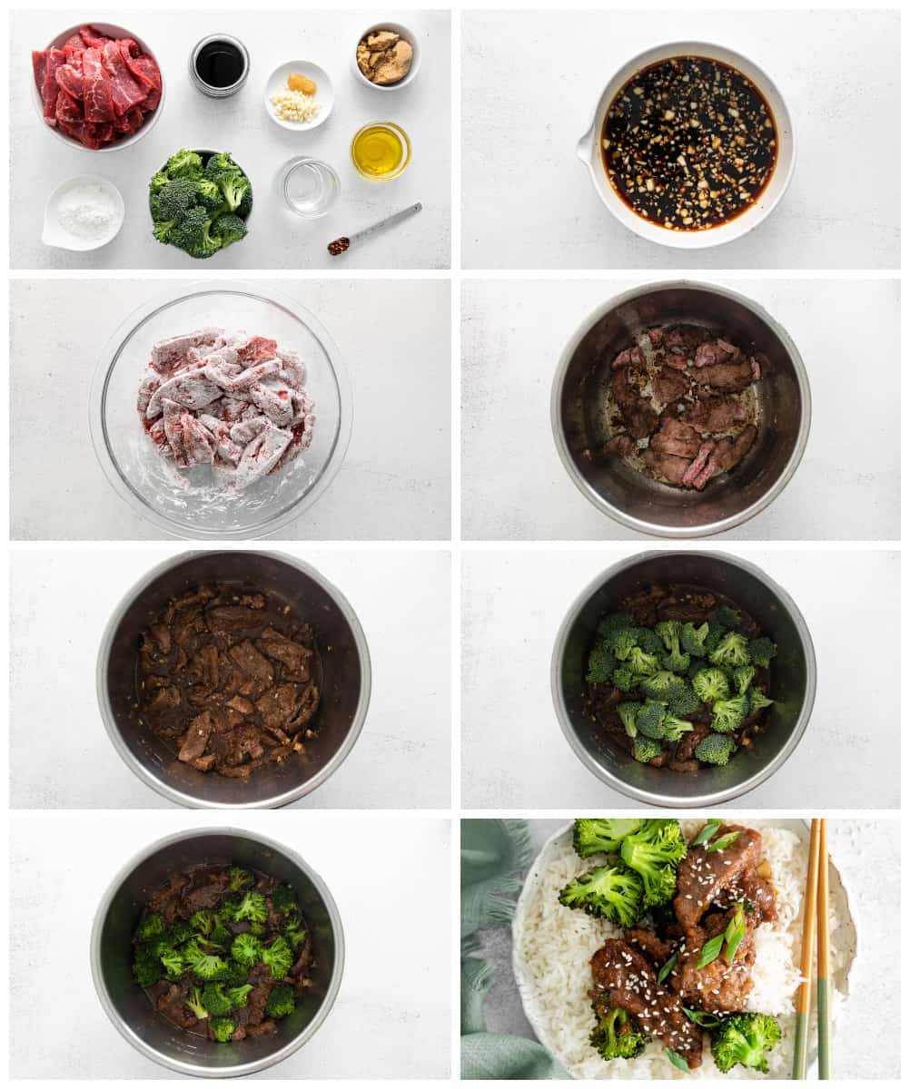 step by step photos for how to make instant pot mongolian beef.