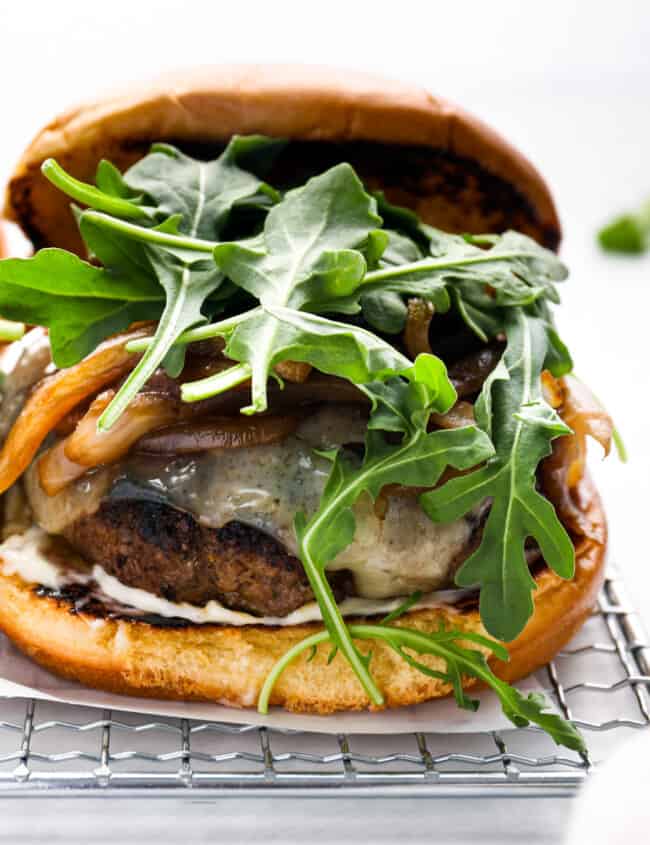 mushroom Swiss burgers