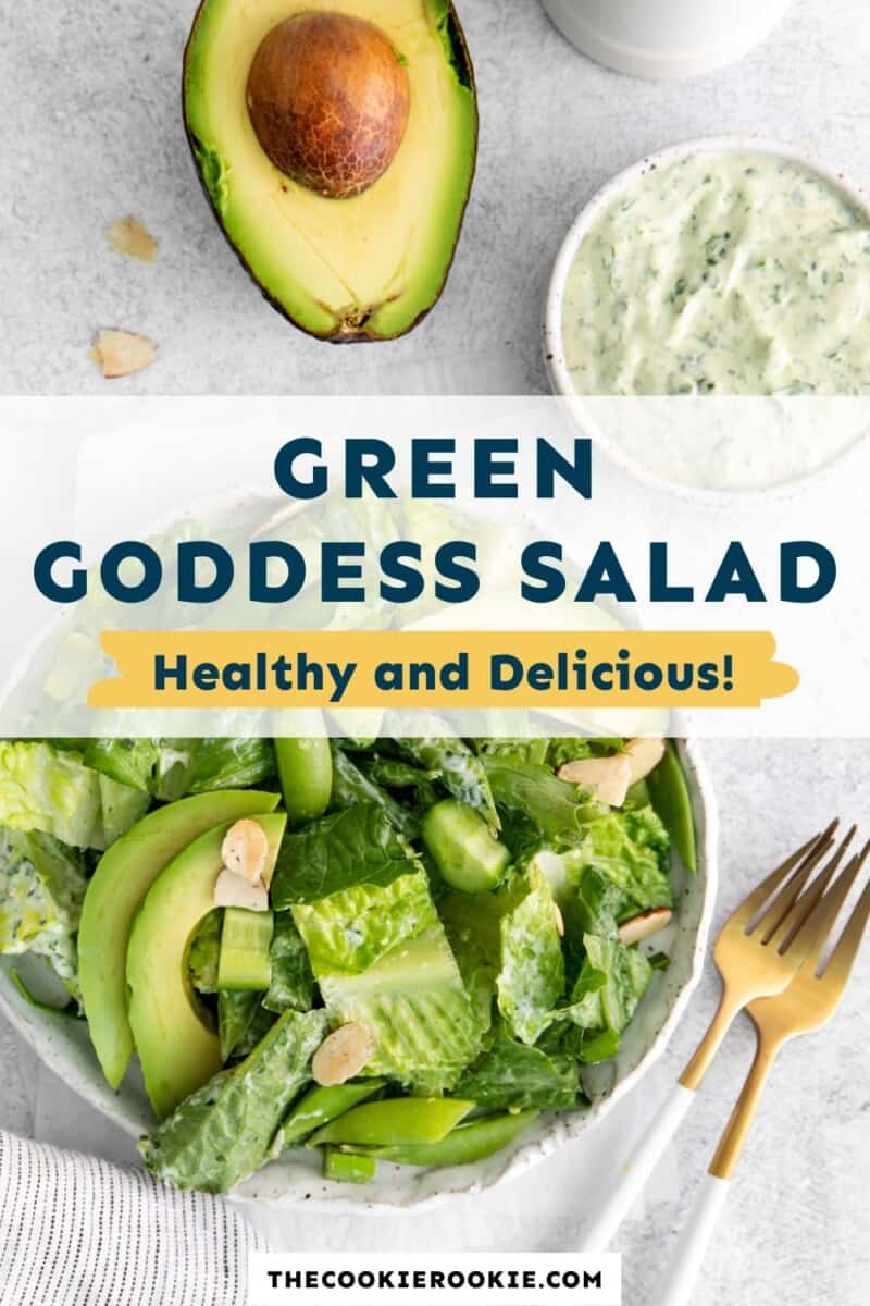 pin recipe: green goddess salad; healthy and delicious!