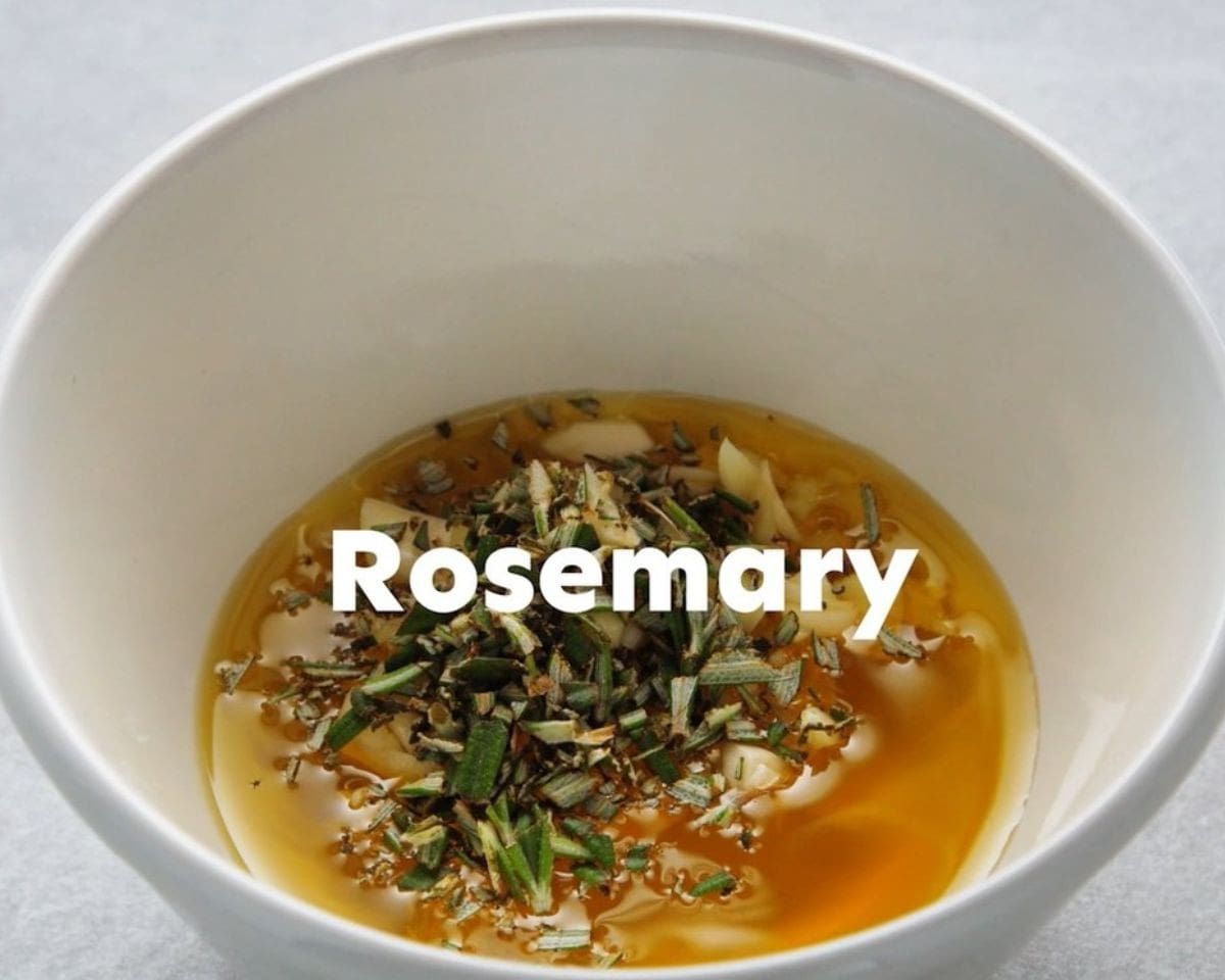 Steak marinade in a white bowl.