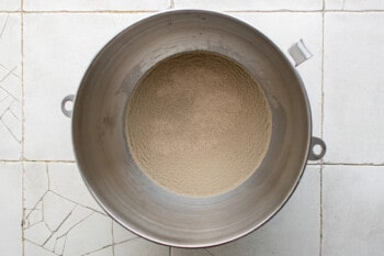yeast blooming in a mixing bowl