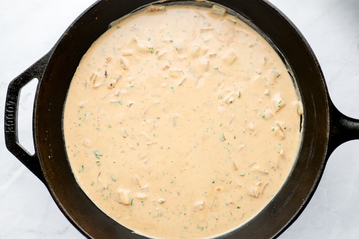 creamy gravy in a skillet