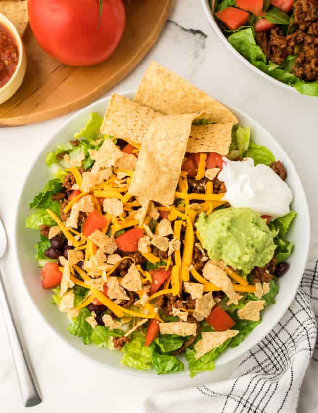 taco salad on a tabletop