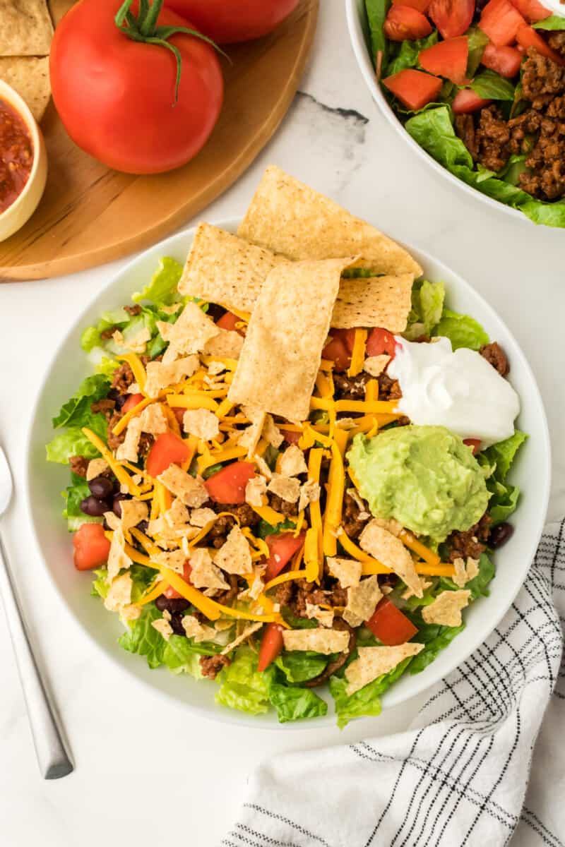 taco salad on a tabletop