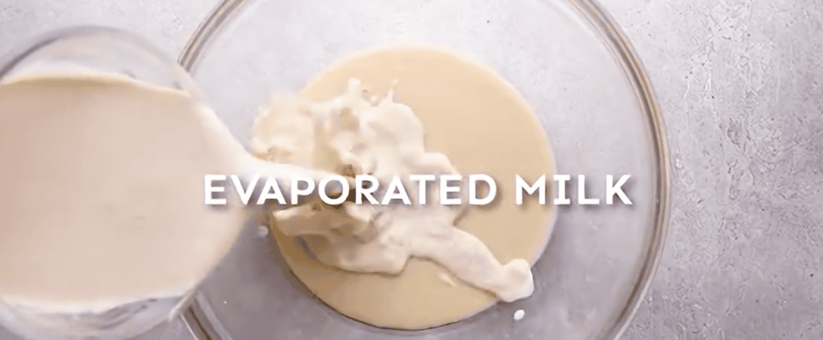 Making the milk mixture.