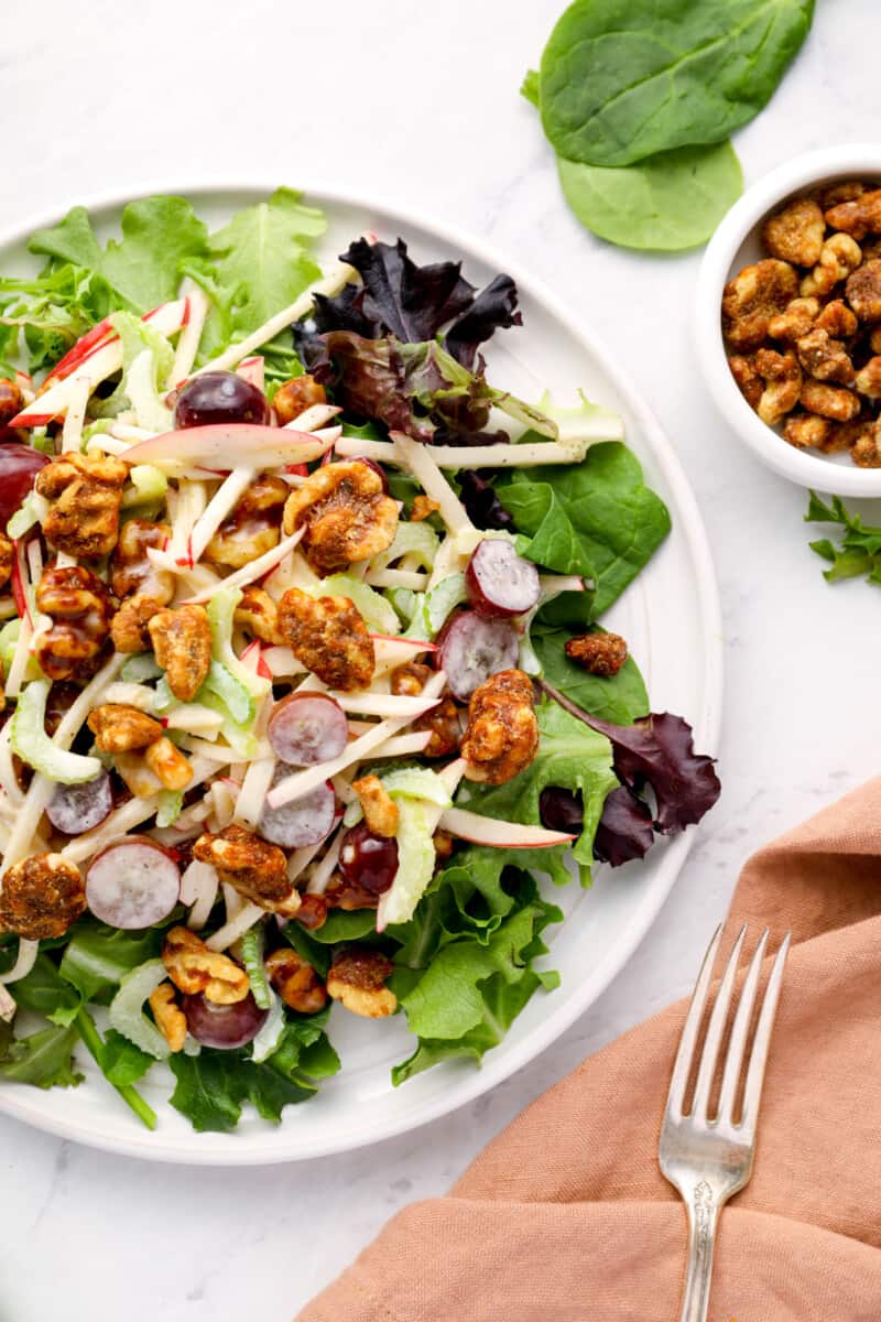 Waldorf salad on a plate