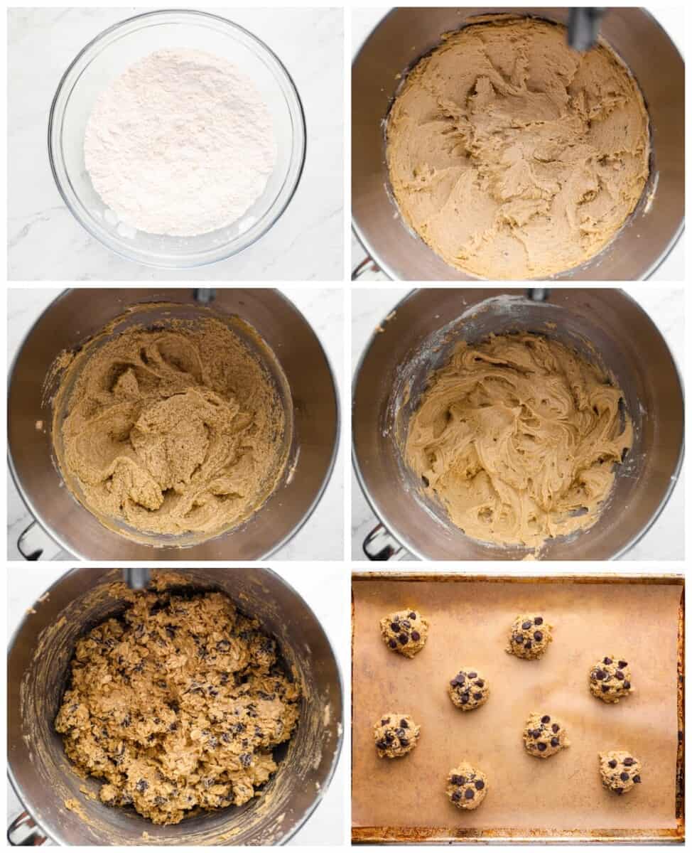 step by step photos for how to make oatmeal chocolate chip cookies