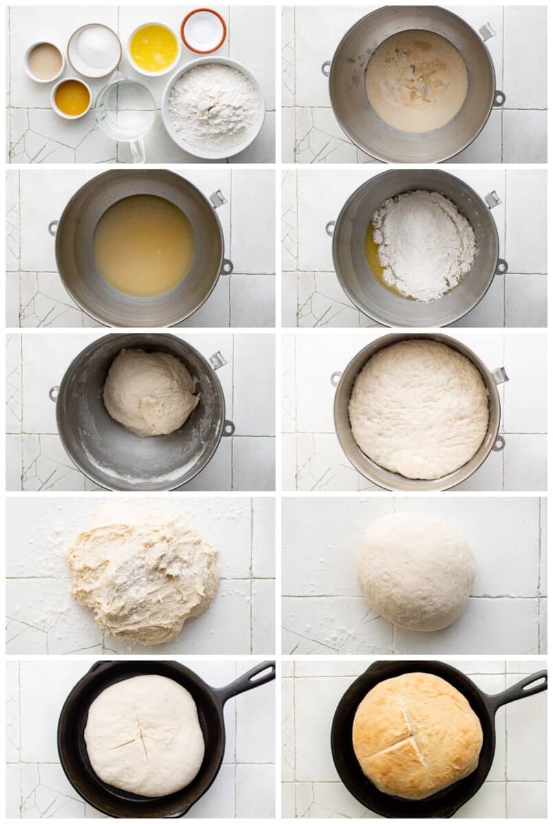 how to make bread in a cast iron skillet step by step photo instructions