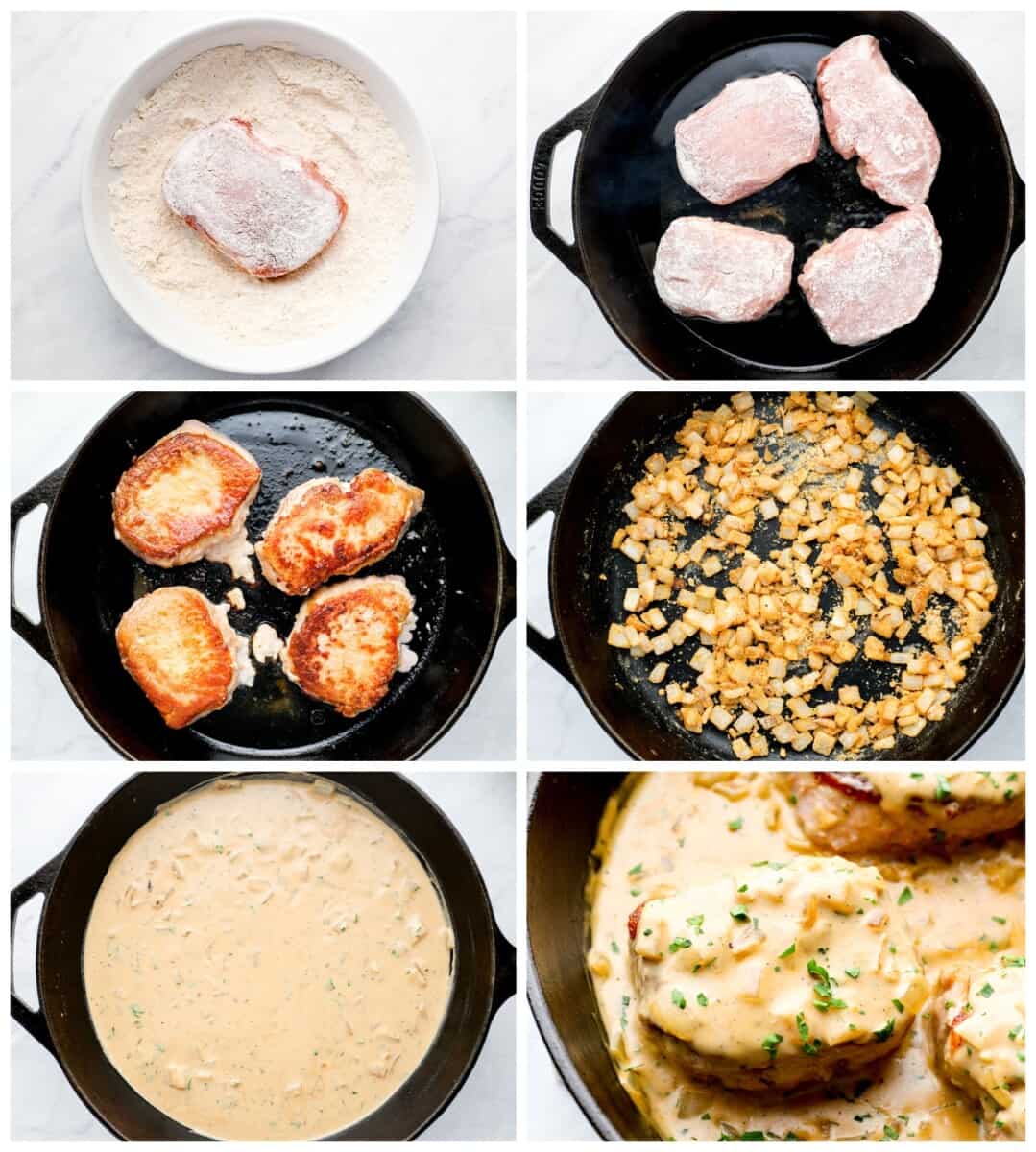 how to make smothered pork chops step by step photo instructions