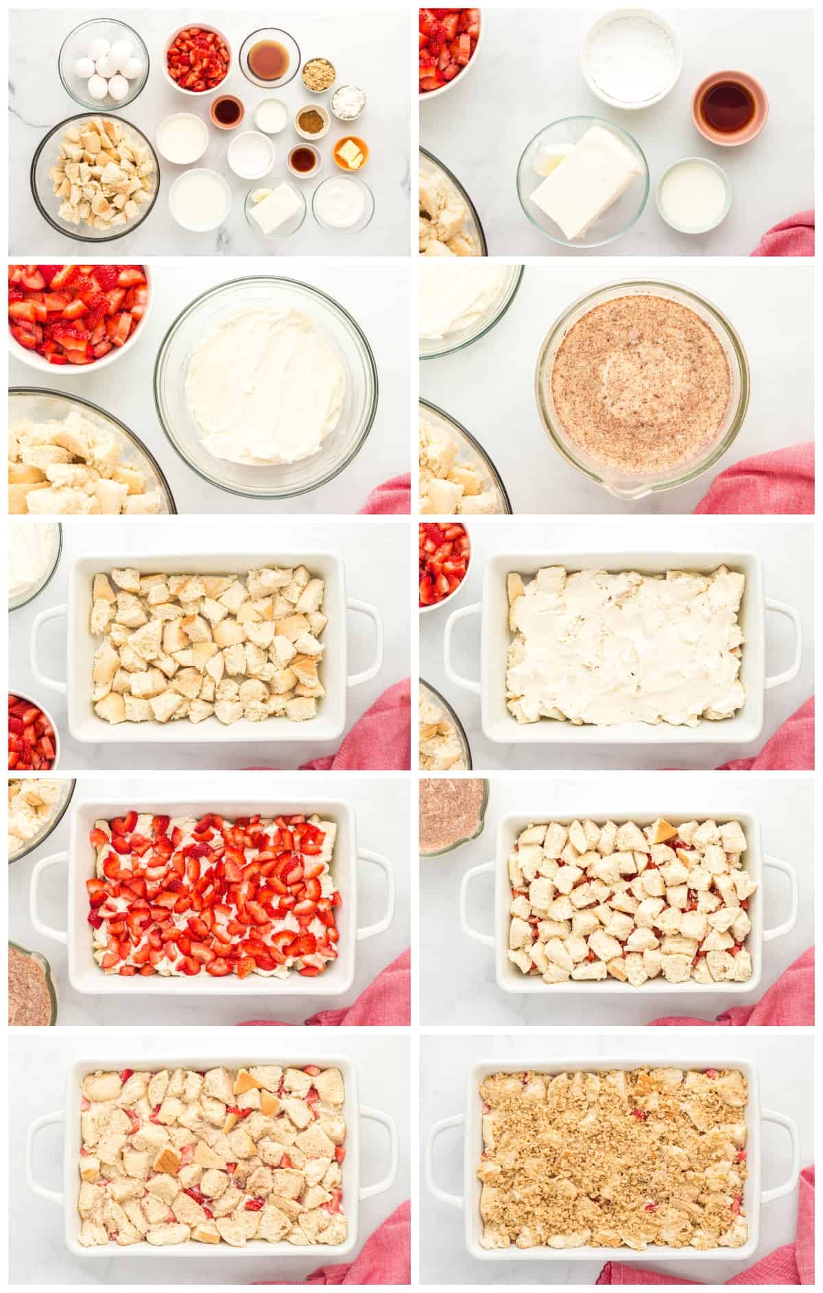 how to make strawberries and cream French toast casserole step by step photo instructions