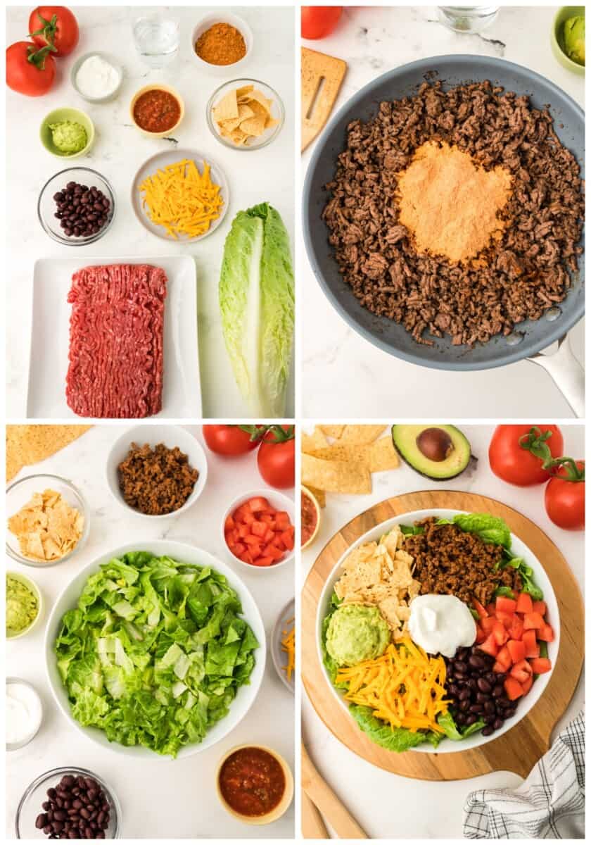 how to make taco salad step by step photo instructions