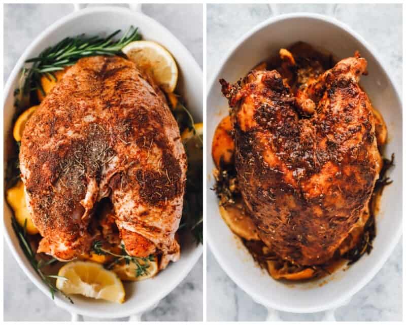 step by step photos for how to make thanksgiving turkey breast.