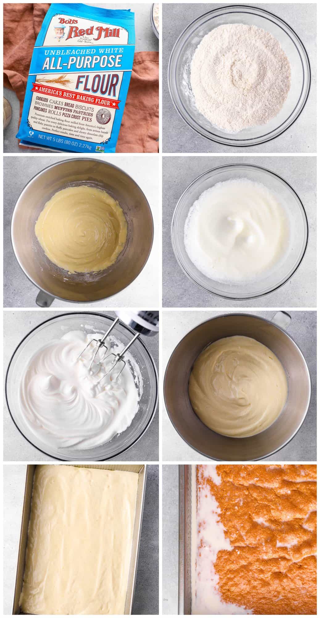 step by step photos for how to make tres leches cake.