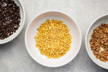 chopped nuts in a shallow bowl for coating