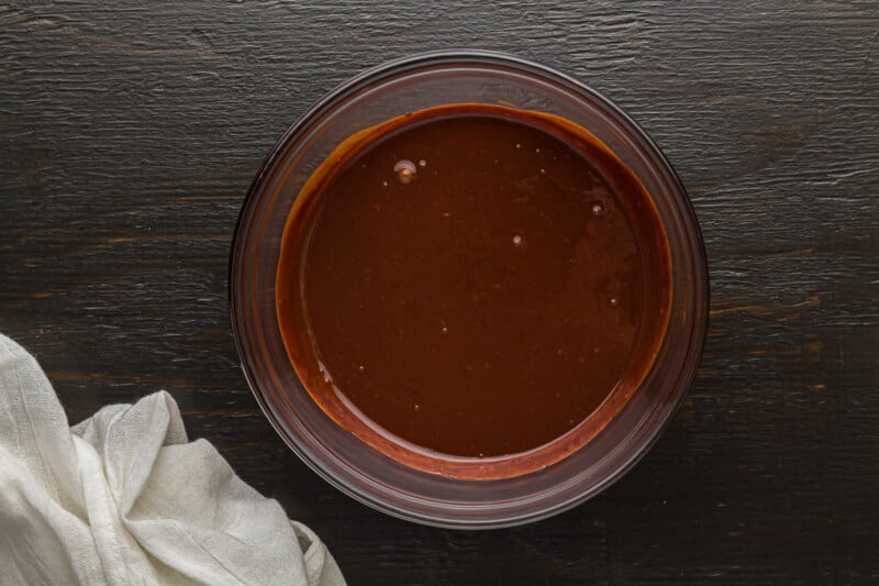 bowl of chocolate ganache