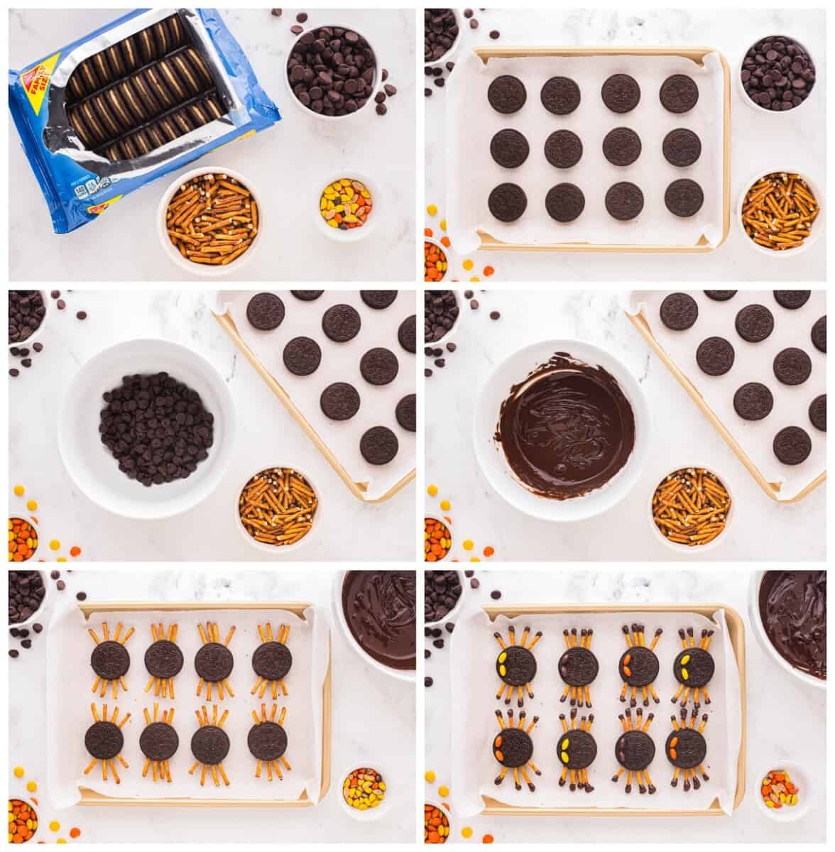 how to make Oreo spiders step by step photo instructions