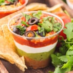 featured 7 layer dip cups.