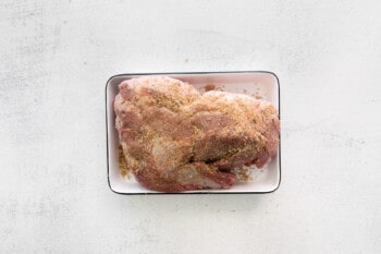 seasoned pork on a tray