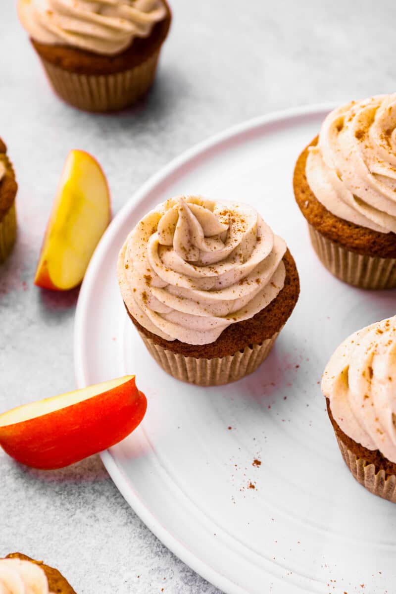 apple cupcakes on a plate