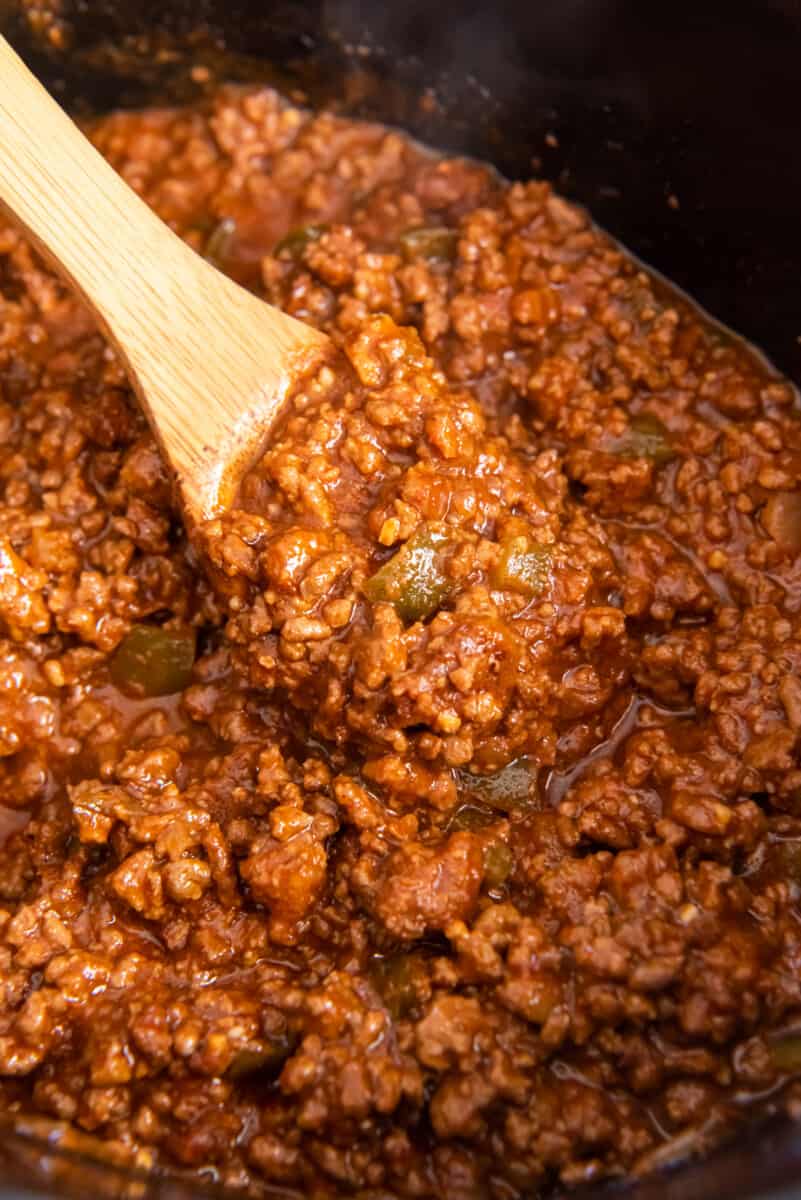 sloppy Joe mixture in a crockpot