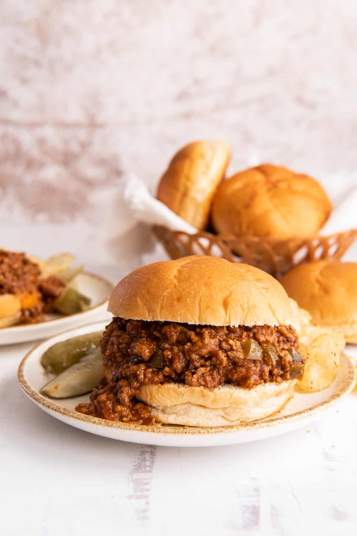 plates of sloppy joes