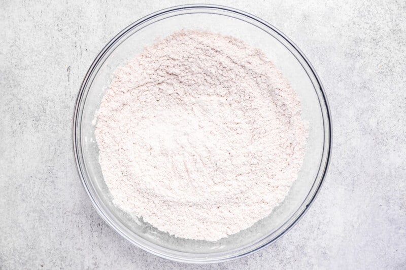 dry ingredients in mixing bowl