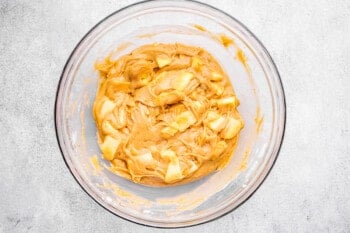 apple cupcake batter in a bowl
