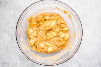 apple cupcake batter in a bowl