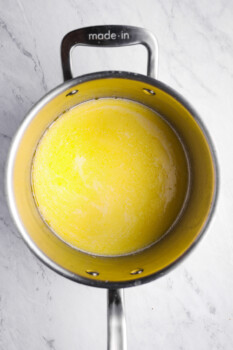 melted butter in a saucepan.