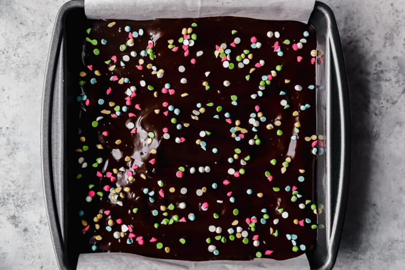 cosmic brownies in a baking pan,