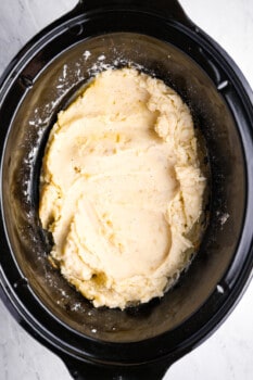 mashed potatoes on a slow cooker