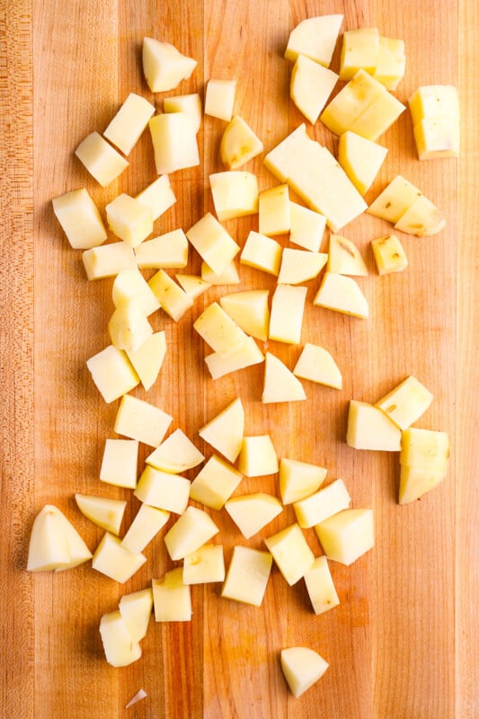 potatoes chopped into small pieces