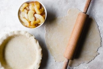 rolling out pie dough