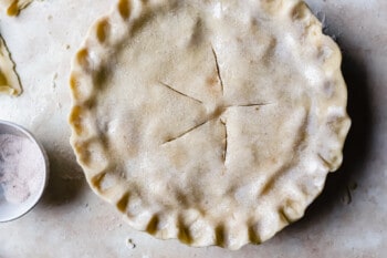 double pie crust with ridges and vents