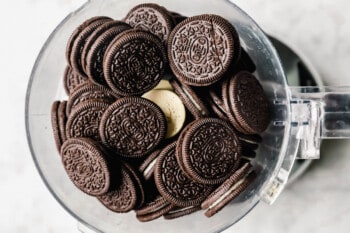 oreo cookies in a food processor.
