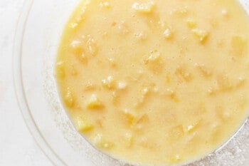 close up on pineapple mixture