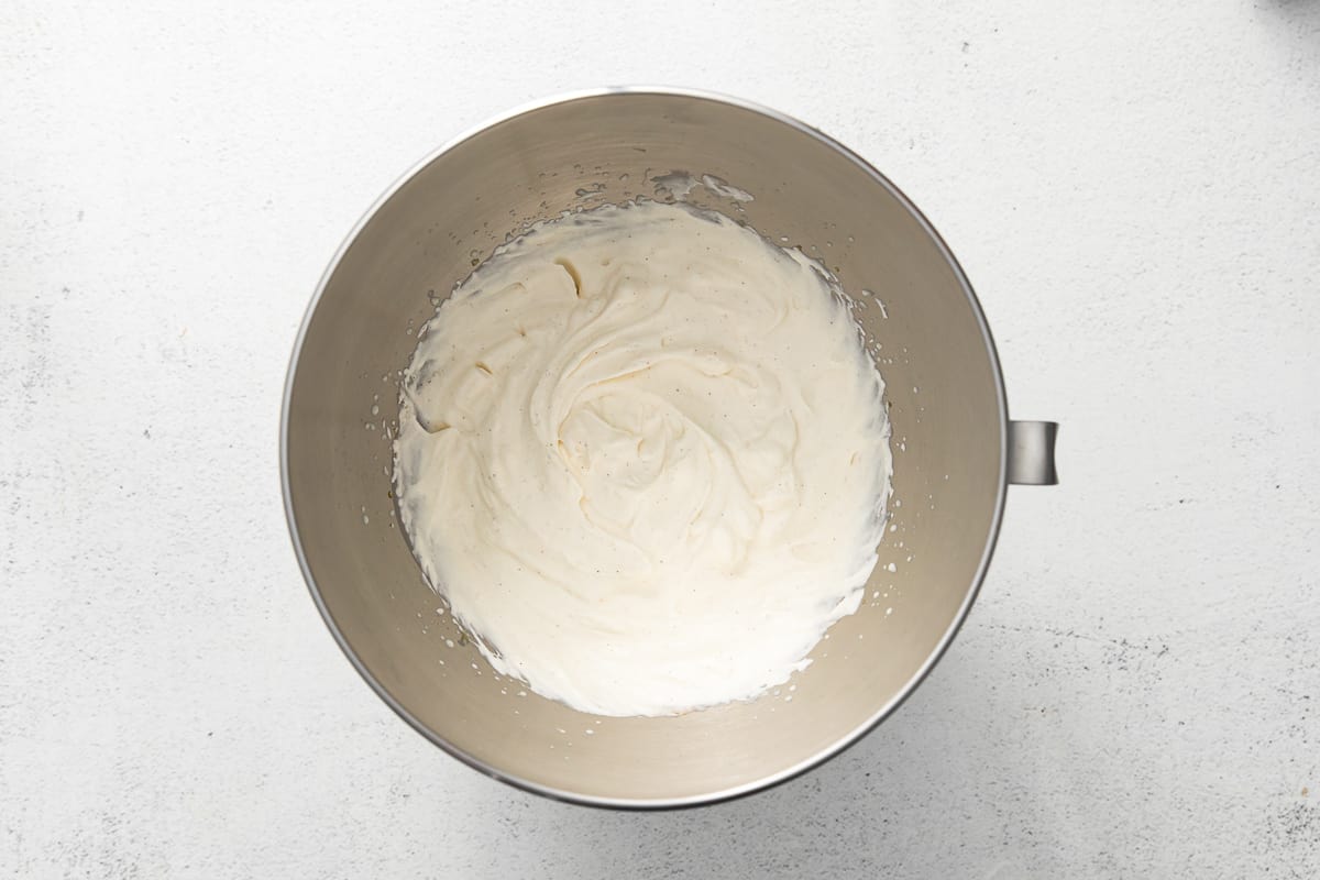whipped topping in a mixing bowl